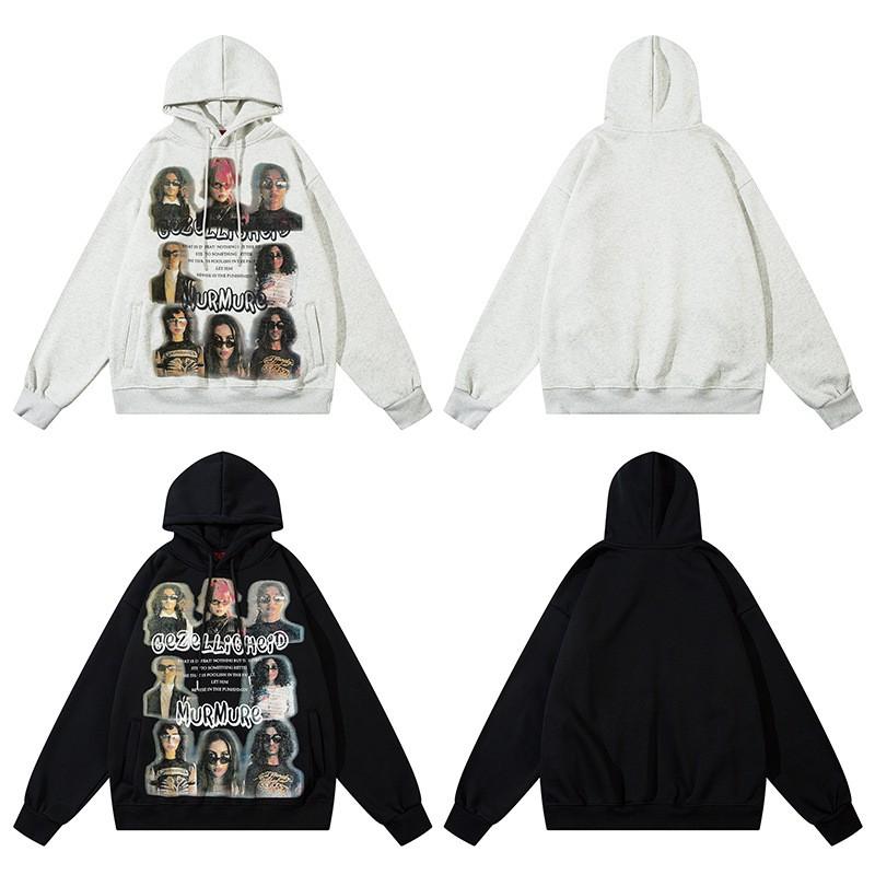 Streetwear Hoodie With Graphic Print Unisex Oversized Warm Fleece Lined Cotton Blend Pullover Winter Casual Sweatshirt