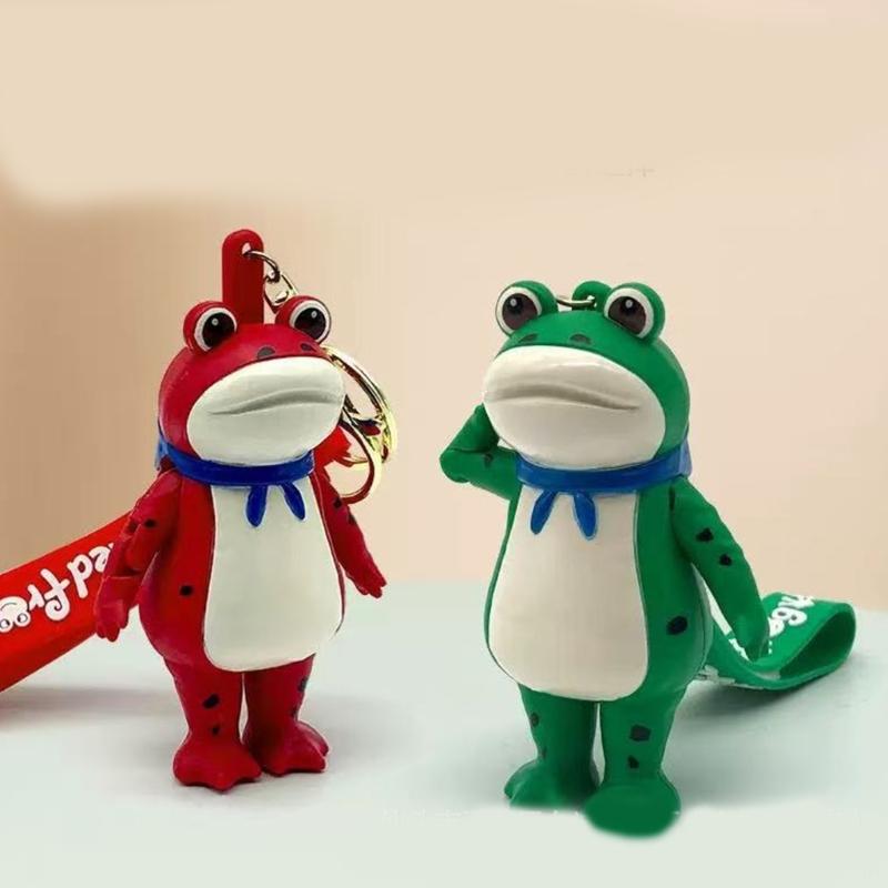 Simple Fidgets Toy Press Saluting Frogs Keychain Stress Relief Hand Toy Backpack Charm Accessories Valentines Day