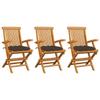 Day and Night - Day and Night Garden Chairs 3 Units Teak Wood with Taupe Gray Cushions