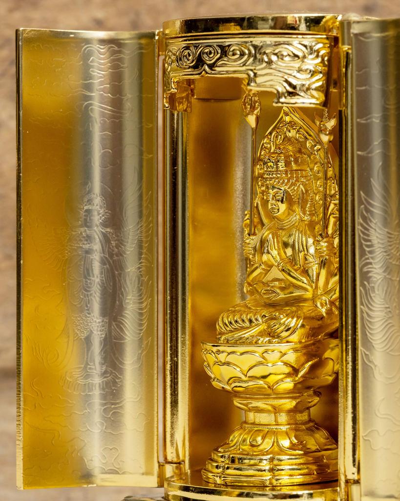 Buddha Statue Senju Kannon Bodhisattva with Zushi Buddhist Keiaki Watanabe In the Year of the Twelve Zodiac Guardian Zodiac Zodiac Takaoka Copperware