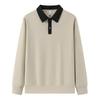 Business Casual Outdoor POLO Sweater Autumn Color Block Lapel Long Sleeved Hoodie Couple's Outfit Men's and Women's Fashionable Hoodie Boutique Top