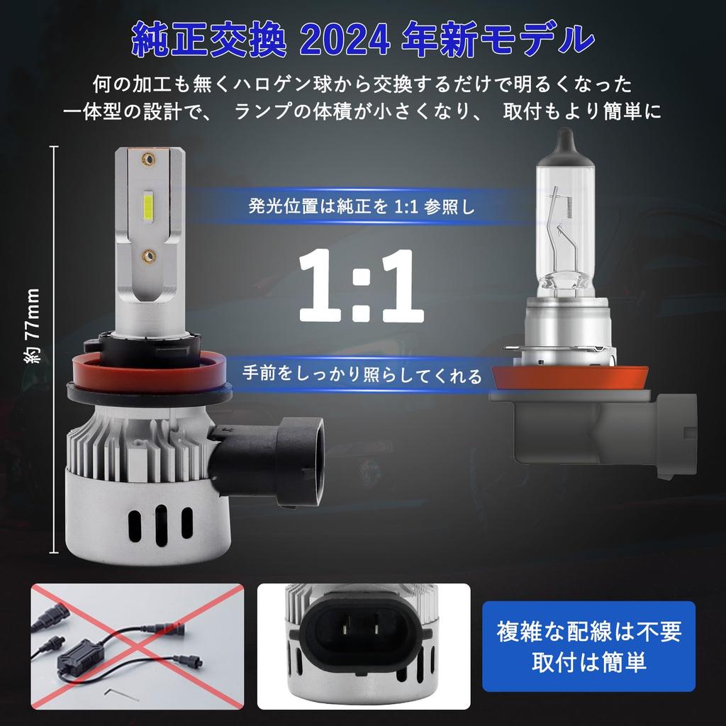 Catland H11 Светодиодная противотуманная фара, Белый, H8, H9, H16, Противотуманная лампа, Автомобильная фара, 6000K,