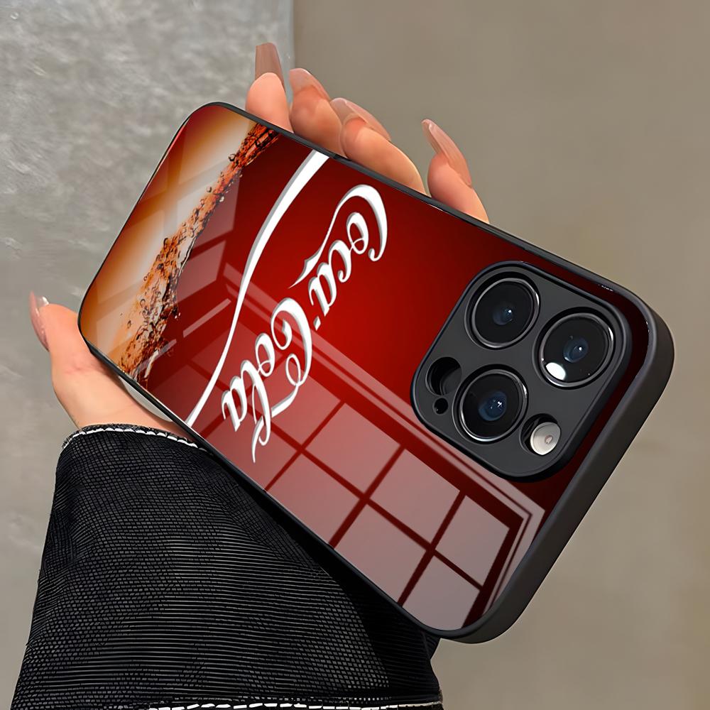 Крутой чехол для телефона C-Coca-C-Cola для IPhone 17 Pro Max 16 15 14 Pro Max 13 11 X Xs Xr 8 7Plus Стеклянная крышка