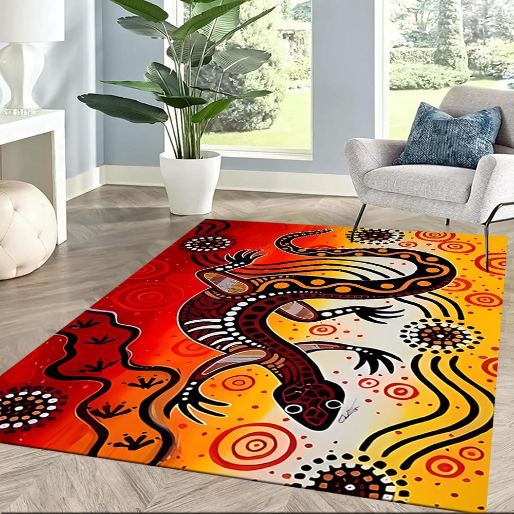 Aboriginal Artwork Floor Mats for Living Room, Bedroom and Room Decoration Are Suitable for Gifts.