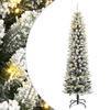 VidaXL Artificial Christmas Tree 150 LED and Flocked Snow 150 Cm, Christmas Tree, Realistic Christmas Tree, Christmas Ornament, 3315769