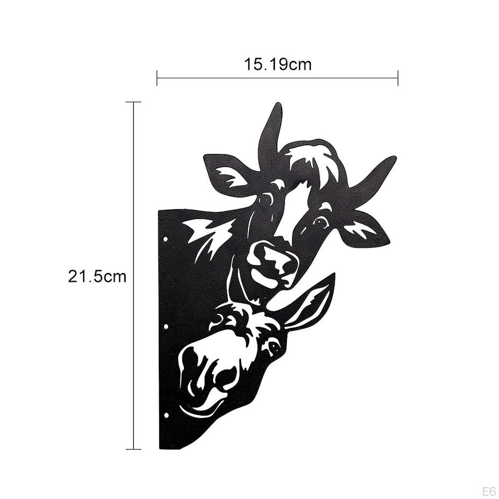 2D Peeping Metal Art Black Silhouette Artwork Fence Decoration Decorative Cutout Garden Ornament for