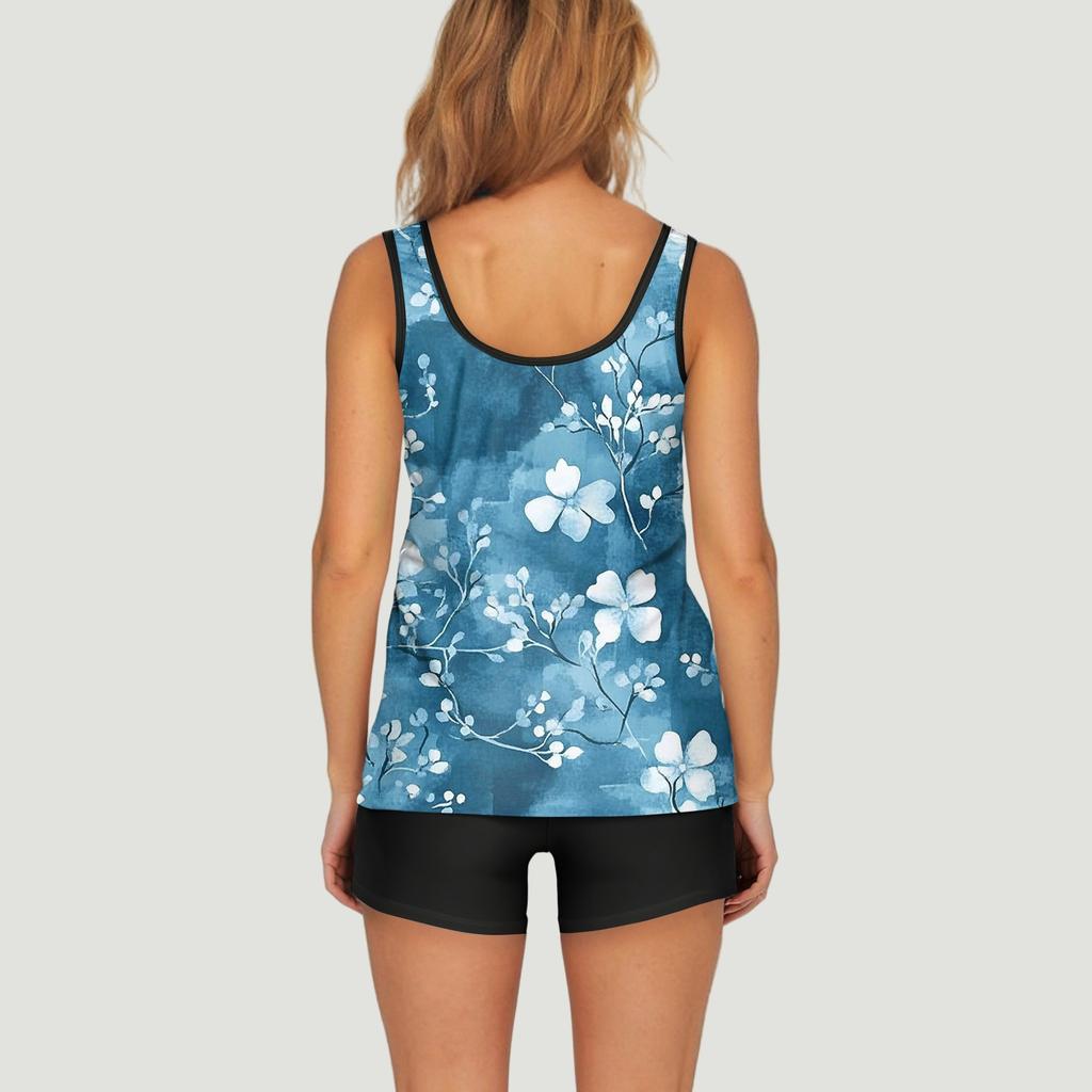 Women Swimsuit With Shorts Flowy Two Piece Swimsuits Bathing Swimwear