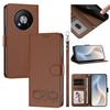Happy Heart Pattern Magnetic Closure Vegan Leather Phone Case With Wrist Strap For ZTE Blade A56 4G