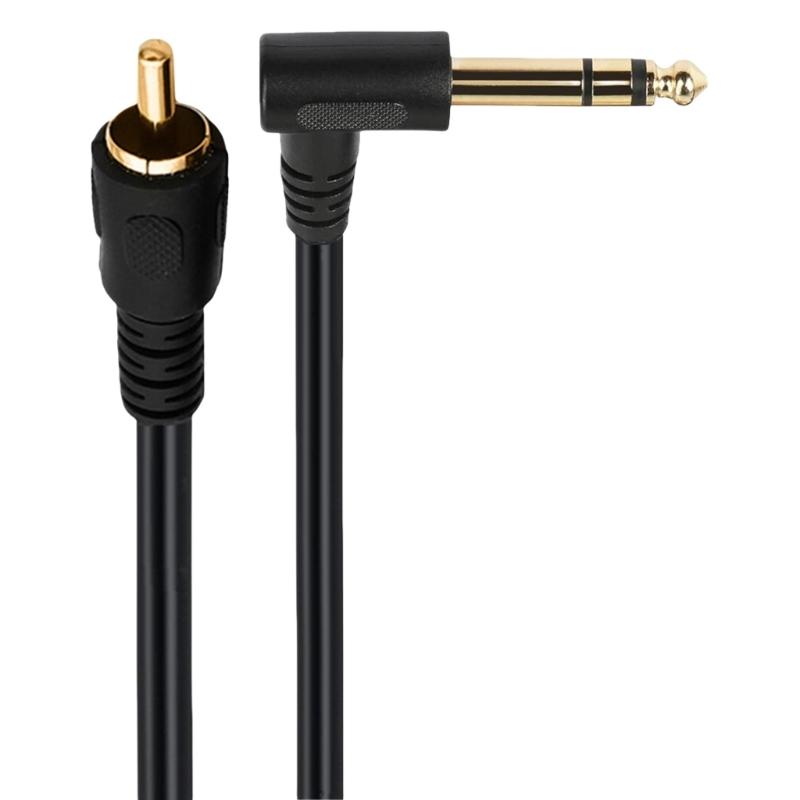 Right Angle 6.35mm Mono to Mono Plugs Stereo Cord 6.35mm Mono Male to Mono Male for Guitar Receiver