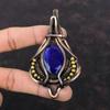 Faceted Blue Sapphire Pendant Copper Wire Wrapped Pendant Top Quality Gemstone Jewelry Handmade Pendant Copper Wire Jewelry Anniversary Gift