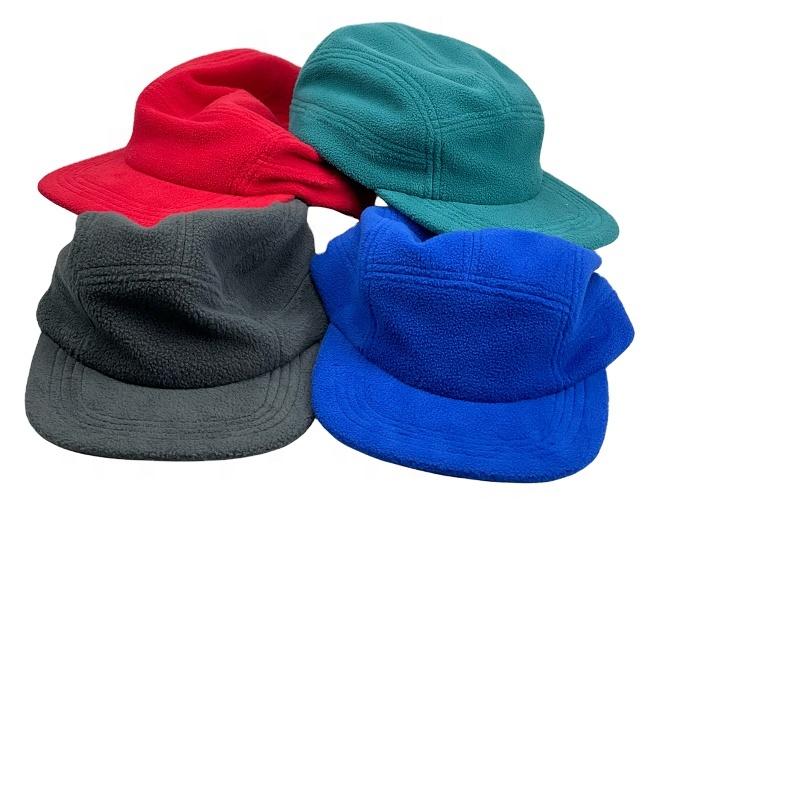 Winter Warm 5-Panel Baseball Cap Unisex Soft Fleece Flat Brim Sports Travel Outdoor Hiking Ski Custom Logo