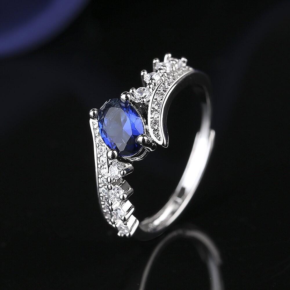 Stunning Blue Geometric Ring Crafted With Copper For Elegant Fashion Statement