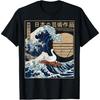 Утка серфит на Большой волне Канагавы Смешная японская футболка