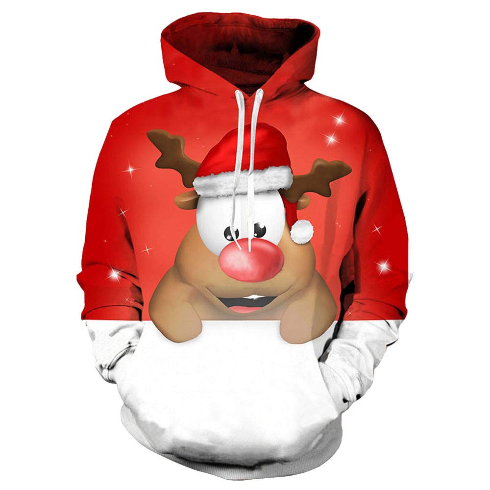 New In Hoodies & Sweatshirts Santa Claus Hoodies For Men New Year Gift Christmas Snowman Print Sweatshirts Top Oversized Clothes