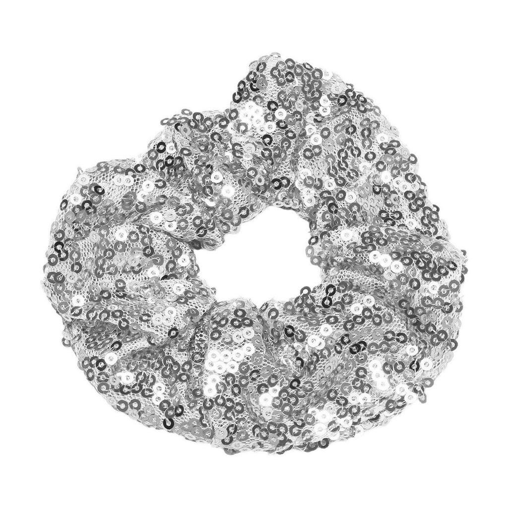 Girls Sparkly Sequin Gymnastics Leotard One Shoulder Long Sleeve Bodysuit with Hair Tie Jazz Dancewear