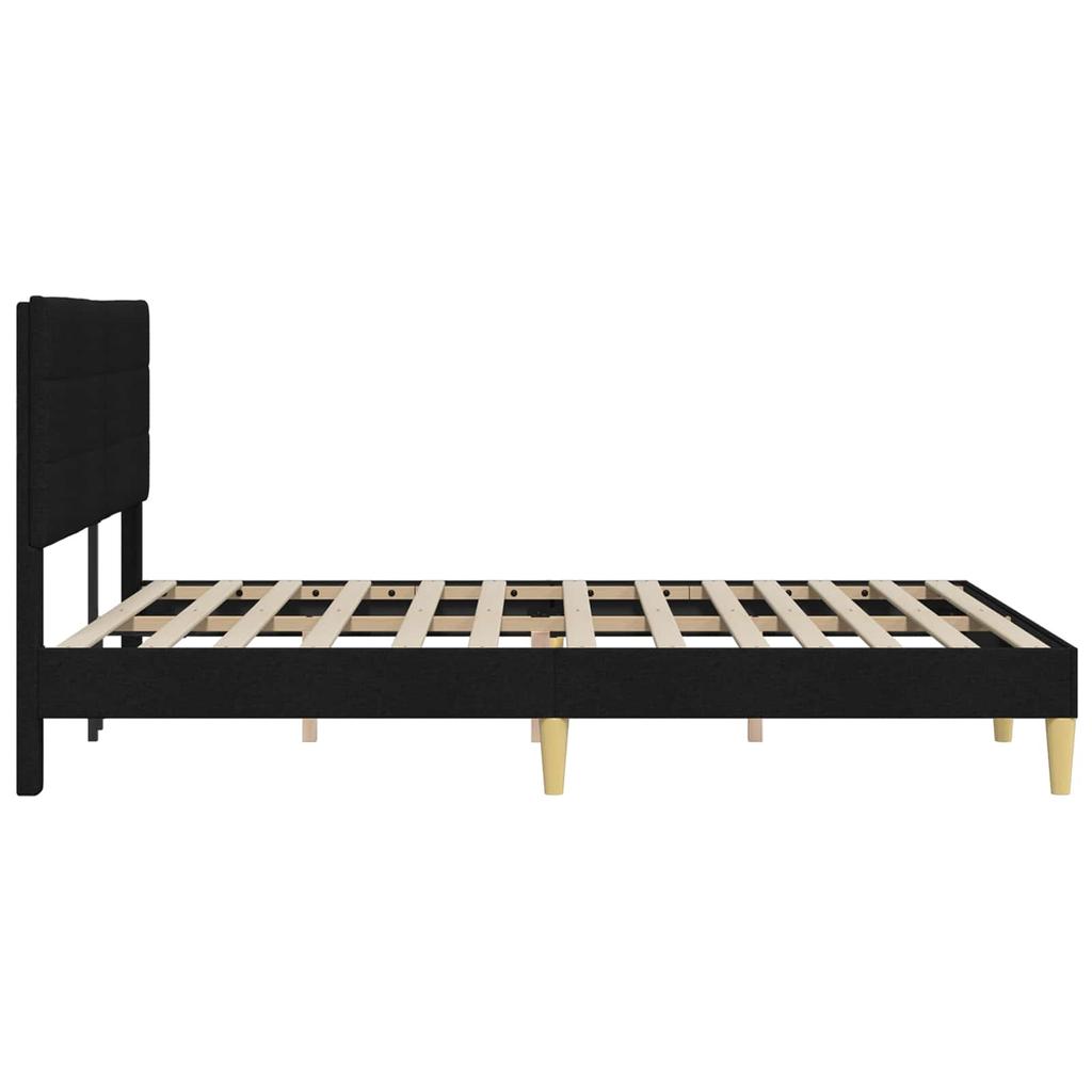 Bed Frame with Headboard Black 140 x 200 cm Fabric