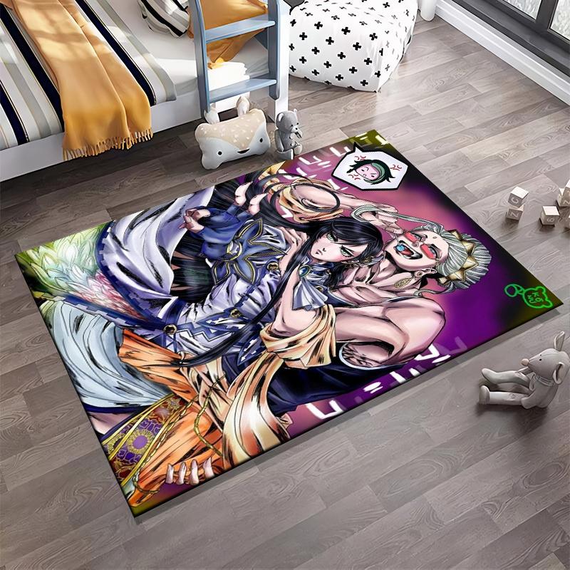 Colorful Anime Carpet Featuring Two Characters in Bold Design Suitable for use as an anti-slip for living room bedroom sofas