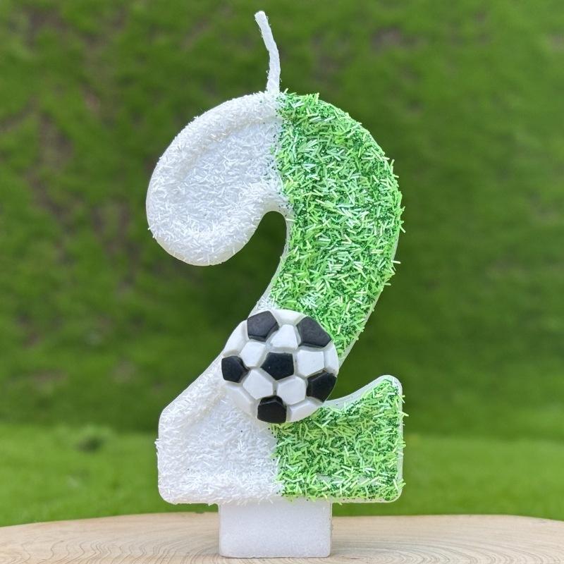 Футбольные свечи-цифры 0-9 Цифровые свечи Украшения для торта на день рождения Хорошо подходят для дней рождения Детей Мальчиков Футбольных Фанатов