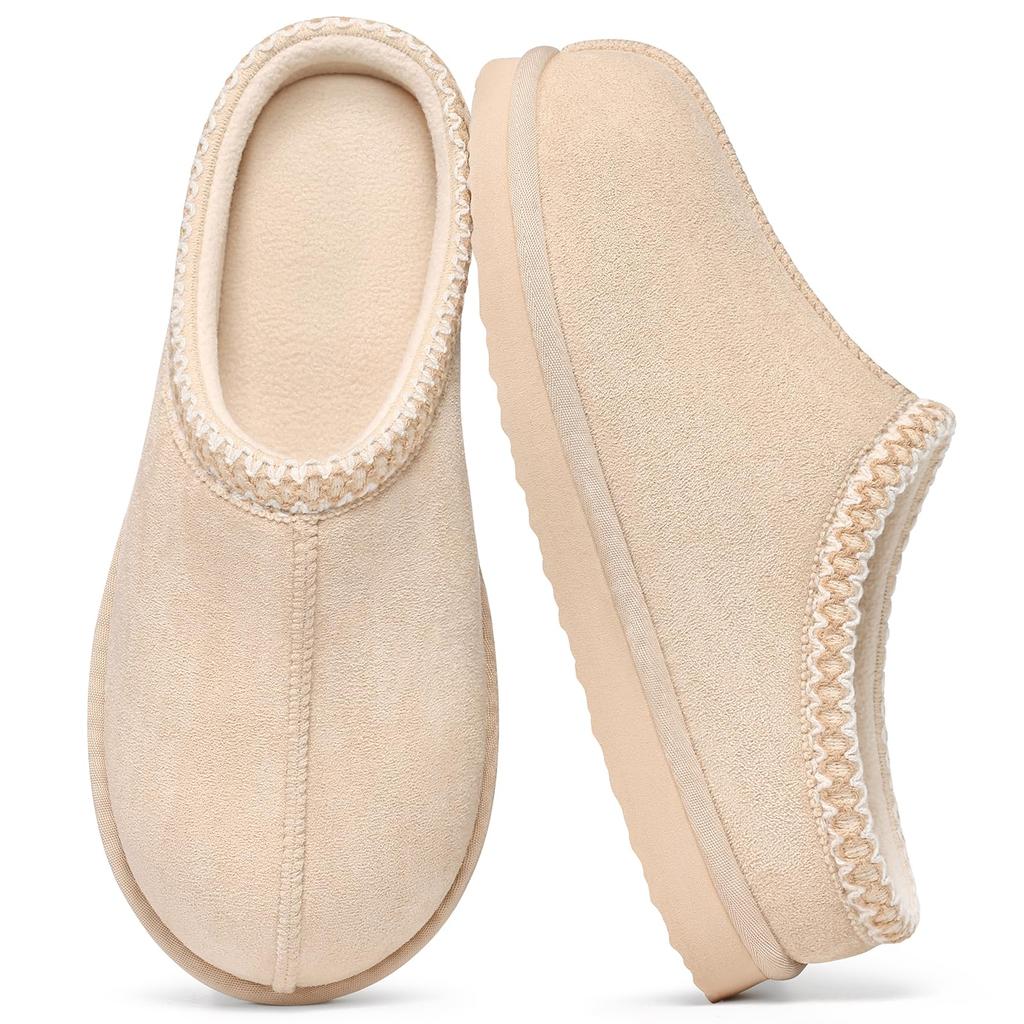 Fashion Smile Winter Slip On Memory Foam Furry Shoes for Women Fashion Genuine Suede Fuzzy Slippers Indoor Outdoor Fluffy House Slippers