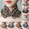 Pearl Temperament Silk Scarf Neck Ties Fun Ears Edge Versatile Women Elegant Pendant Square Printed Cute  Accessories