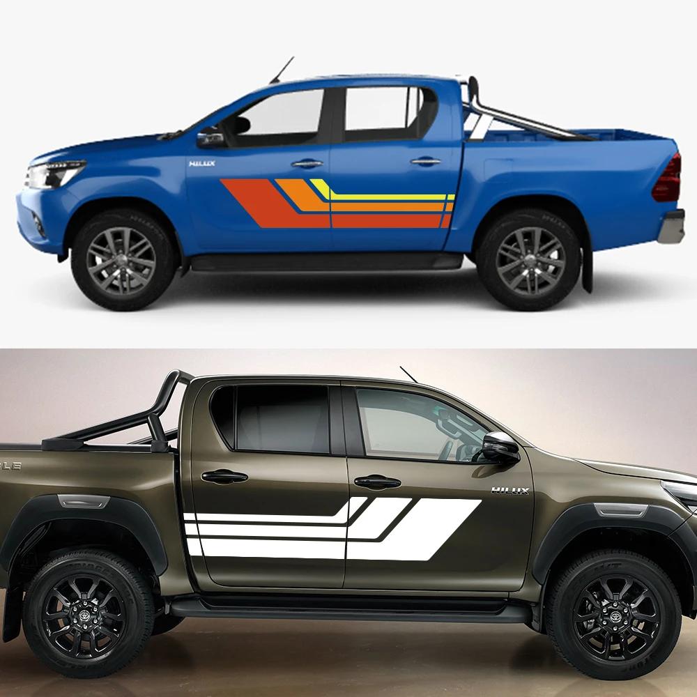 2 шт. наклейки для оформления боковой двери пикапа для Toyota Hilux SR5 SR GR AN10 AN20 AN30 2005 ПВХ виниловые наклейки автомобильные аксессуары