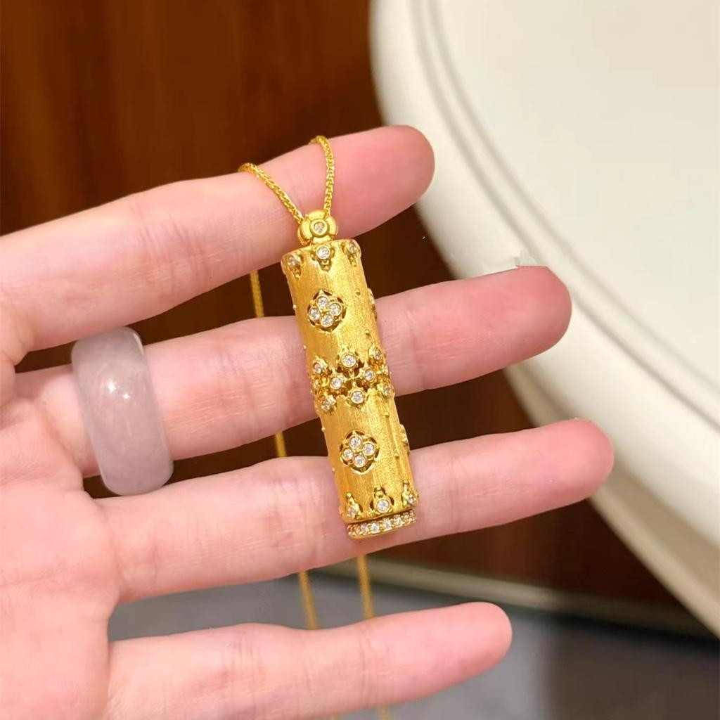 Scepter Fashion Цепочка на ключицу Женская 24K Золото AU999 - Мини-цепочка с подвеской в виде скипетра, нежная и стильная для офисного образа