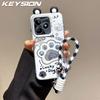 KEYSION Милый мультяшный чехол с ушками для Realme C53 C51 со шнурком Мягкий силикон+ПК Противоударный чехол для телефона для OPPO Realme Note 50
