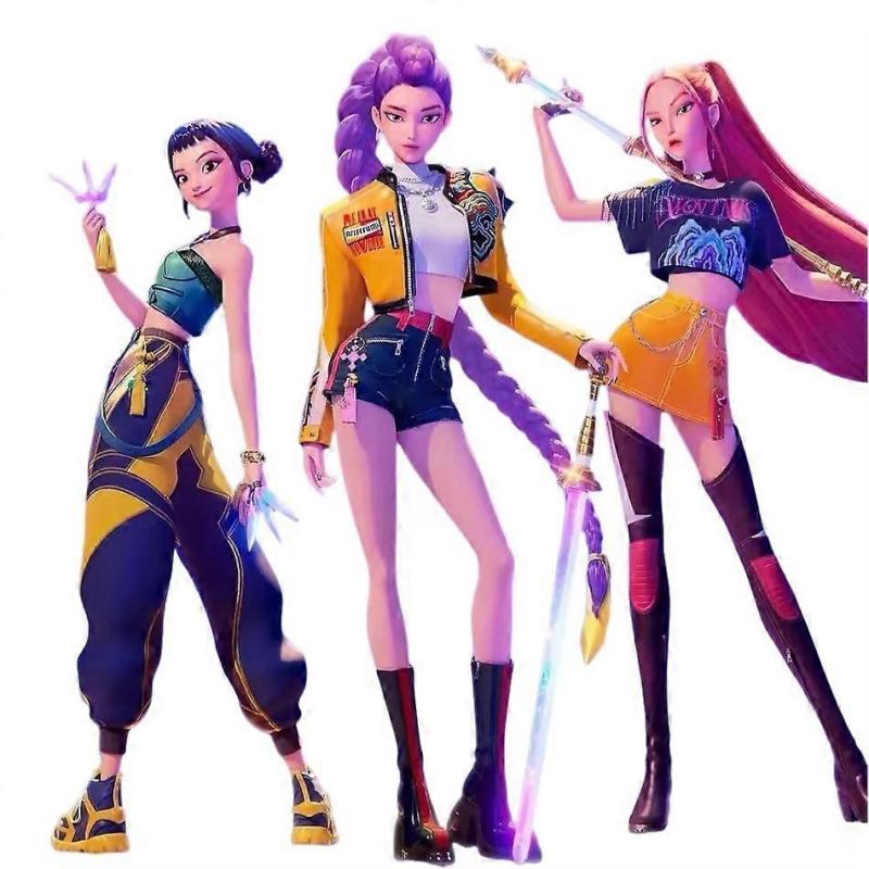 9Pcs/12Pcs/Set Kpop Demon Hunters Action Figure Toy Derpy Tiger Rumi Mira Zoey Sussy Figurine Doll Anime Collection Gift