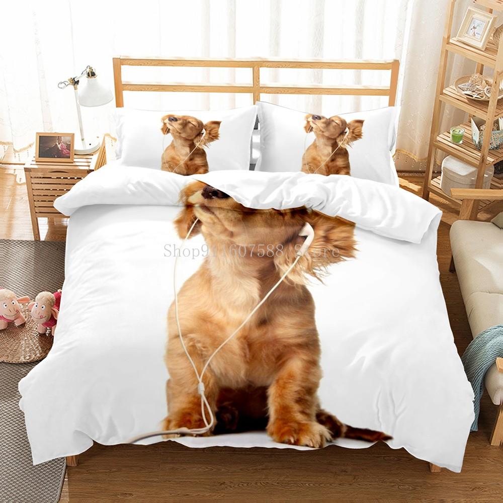 Lovely Dogs Animal 3D Bedding Sets Cute Husky Duvet Quilt Cover Set Kids Comforter Bed Linen Pillowcase Pets Dog