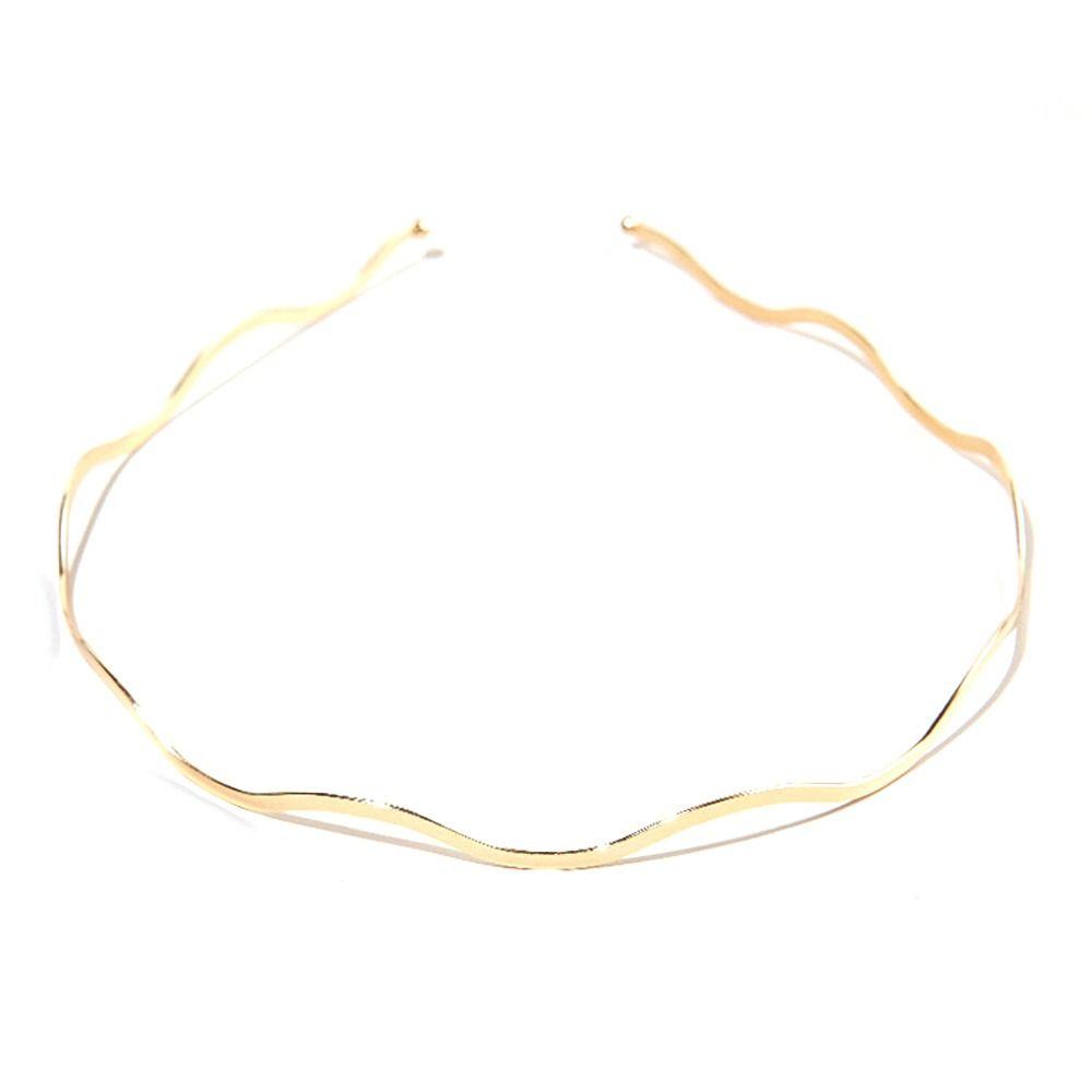 Модные тонкие ленты для волос, укладка челки, обручи для волос для девочек, повязка на голову с металлическими волнами