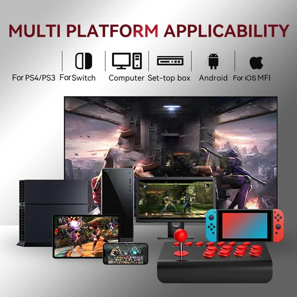 BSD-Y02 Wireless Arcade Stick Games Control Rocker for PS4/Switch Console Controller PC TV Android IOS Phones Fight Stick Joystick Gamepad Accessories