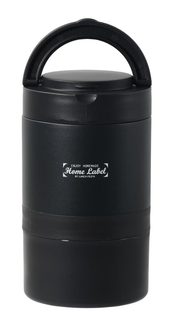 Pearl Metal Stainless Steel Connectable Lunch Black Jar, DC-6005