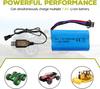 1x Li-ion Аккумулятор 7.4V 600mAh 2S с разъемом SM-3P + USB-кабель – Совместим с радиоуправляемой машиной DE82, TK3086B, TK-3082B, G20601, Машина-перевертыш