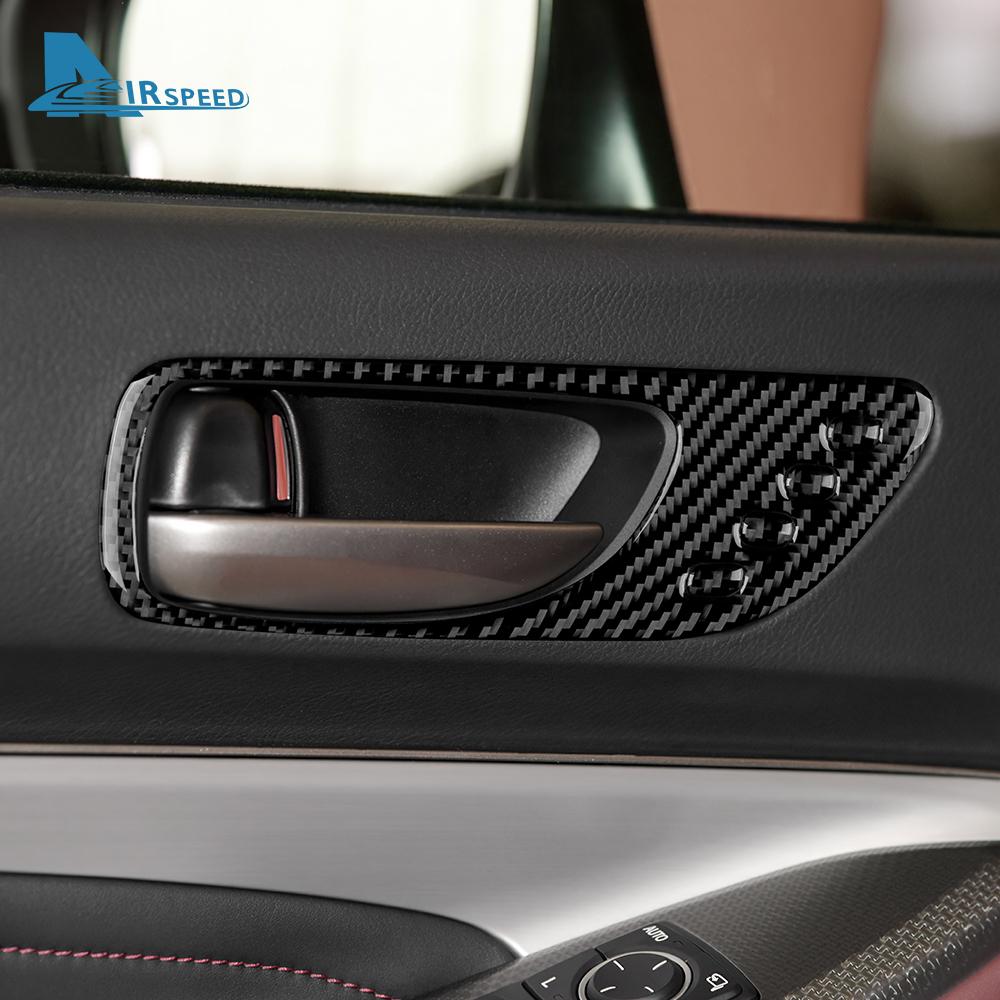 Наклейка на внутреннюю отделку для Lexus RC300 RC350 RC200T 2015-2022, украшение из настоящего углеродного волокна, дверная ручка автомобиля, рамка