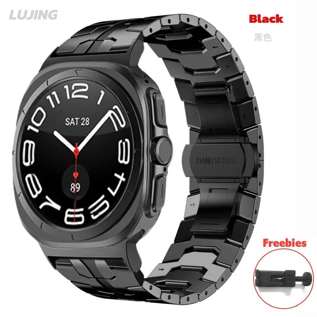 Ремешок цвета ультратитана для Samsung Galaxy Watch 7 Ultra 47 мм, ремешок без зазоров, изогнутый конец, металлический браслет для GALAXY 7 47 47 мм, ремешок Correa