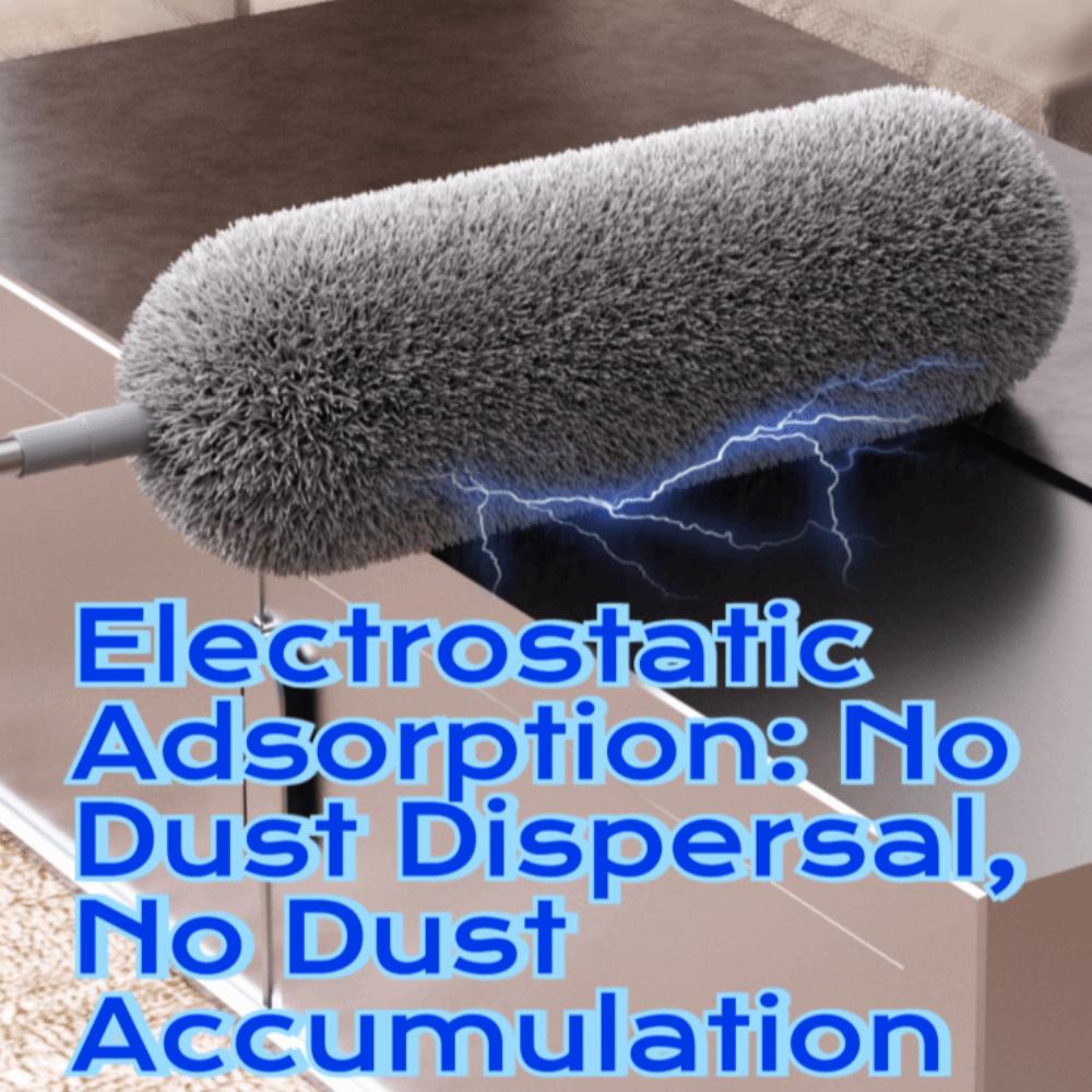 Telescopic Design Chicken Feather Duster Stainless Steel Handle Microfiber Duster  Household Use