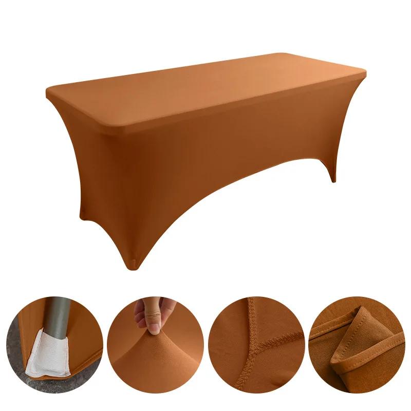 4/5/6/8FT Stretch Spandex Table Cover, Elastic Stretchable Patio Tablecloth Protector for Party Banquet Wedding Christmas Events