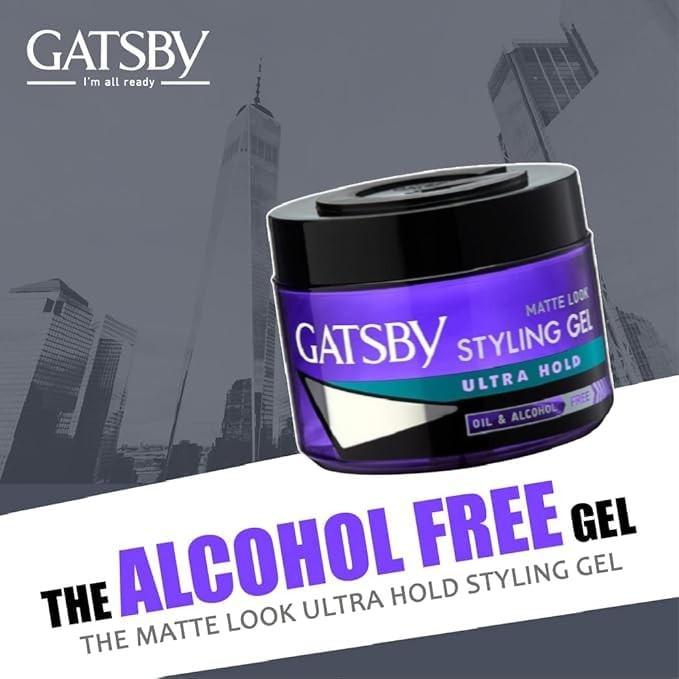 Gatsby Water Gloss Ultra Hold Hair Gel For Men 300Gm | Strong Styling Gel With Lasting Hold And Wet Look Shine