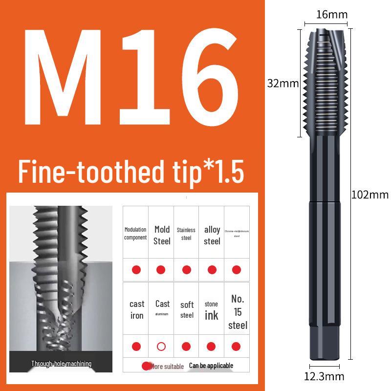 65° Машина для азотирования Спиральный метчик для нержавеющей стали, Размеры M3-M12