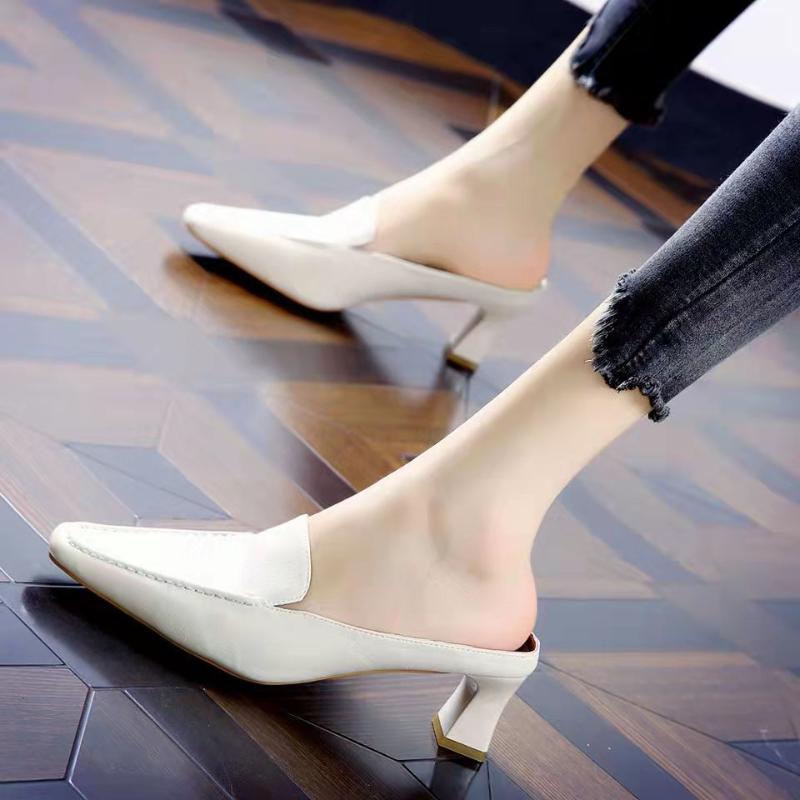 Уличная обувь для женщин, высокие сандалии с острым носком, женские тапочки, Vip, натуральная кожа, высокое качество, нормальный тренд 2024 года, повседневный