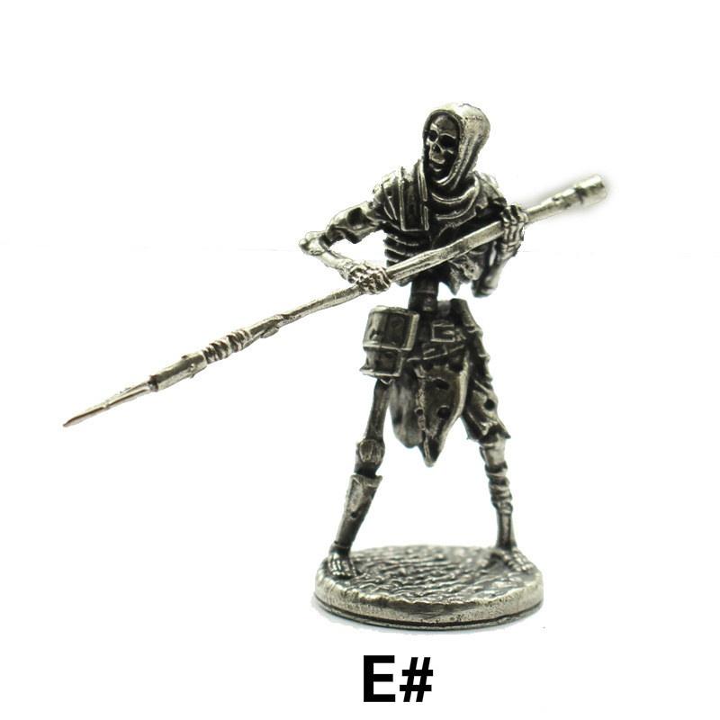 Copper Skeleton Legion Figurines Miniature Decoration Retro Metal Skull Soldier Army Model Statue Desk Ornament