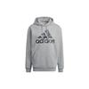 Adidas Solid Color Hooded Pullover With Logo Print Men Sweatshirt Grey HL6927