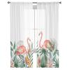 Ins стиль тропические растения фламинго прозрачные шторы для гостиной спальни тюль занавеска для кухни вуаль шторы жалюзи панели