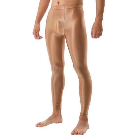 Мужские брюки U-образные выпуклые, шелковистые, гладкие, облегающие, высокоэластичные, мягкие, дышащие, со средней талией, однотонные, длинные леггинсы Jonhs