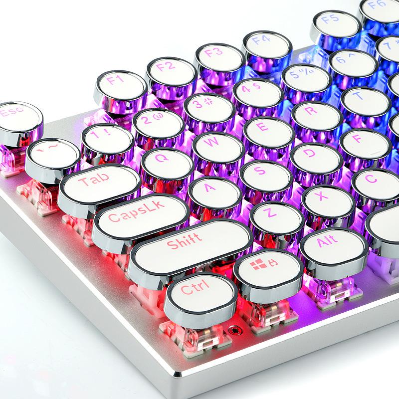 104-Key Retro Punk Mechanical Keyboard with Translucent Phonetic Keycaps