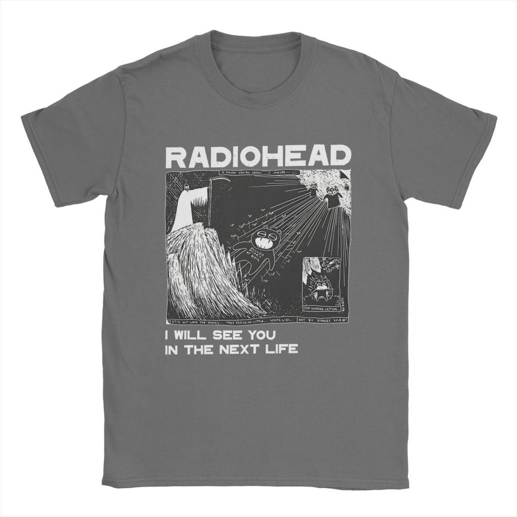 Vintage Radiohead T-Shirt for Men Crew Neck 100% Cotton T Shirt Short Sleeve Tee Shirt Adult Clothing
