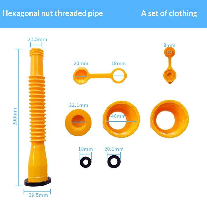 Flexible Plastic Fuel Can Spout Kit Leak Proof High Temperature Resistant Pour Nozzle Replacement for All Fuel Types