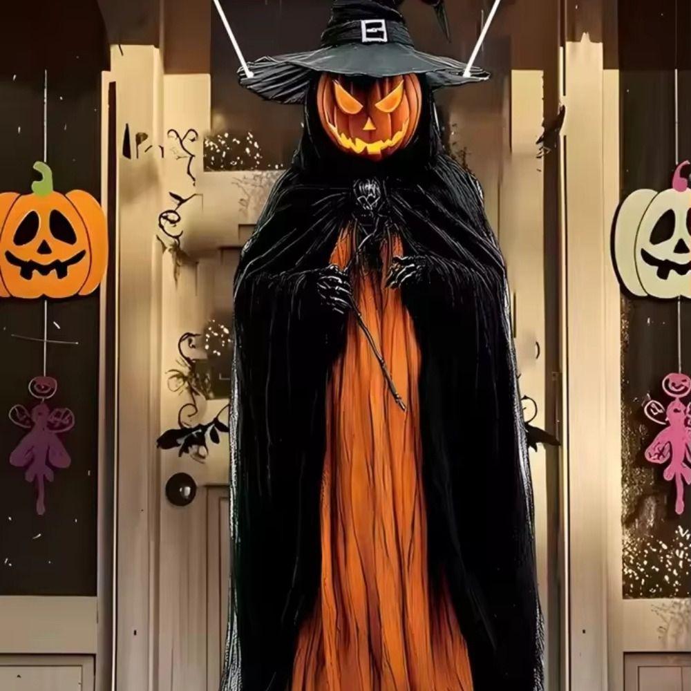 Realistic Pumpkin Man Background Cloth Halloween Hanging Decorations  Halloween Party Decorations