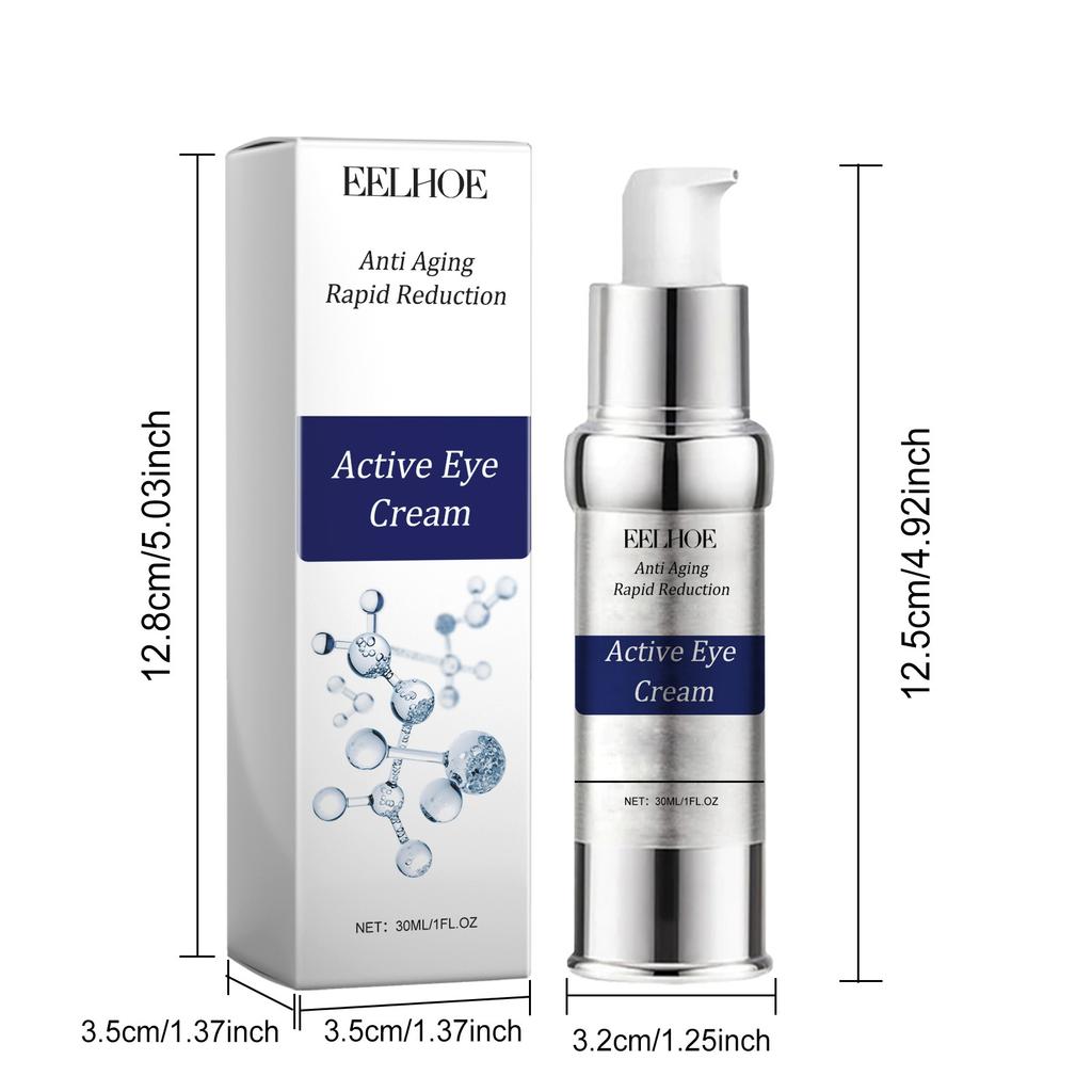 EELHOE Крем под глазами с витамином С, против темных кругов под глазами, исчезает, морщины удаляются, мешки под глазами у женщин, гиалуроновая кислота, против старения, упругость кожи