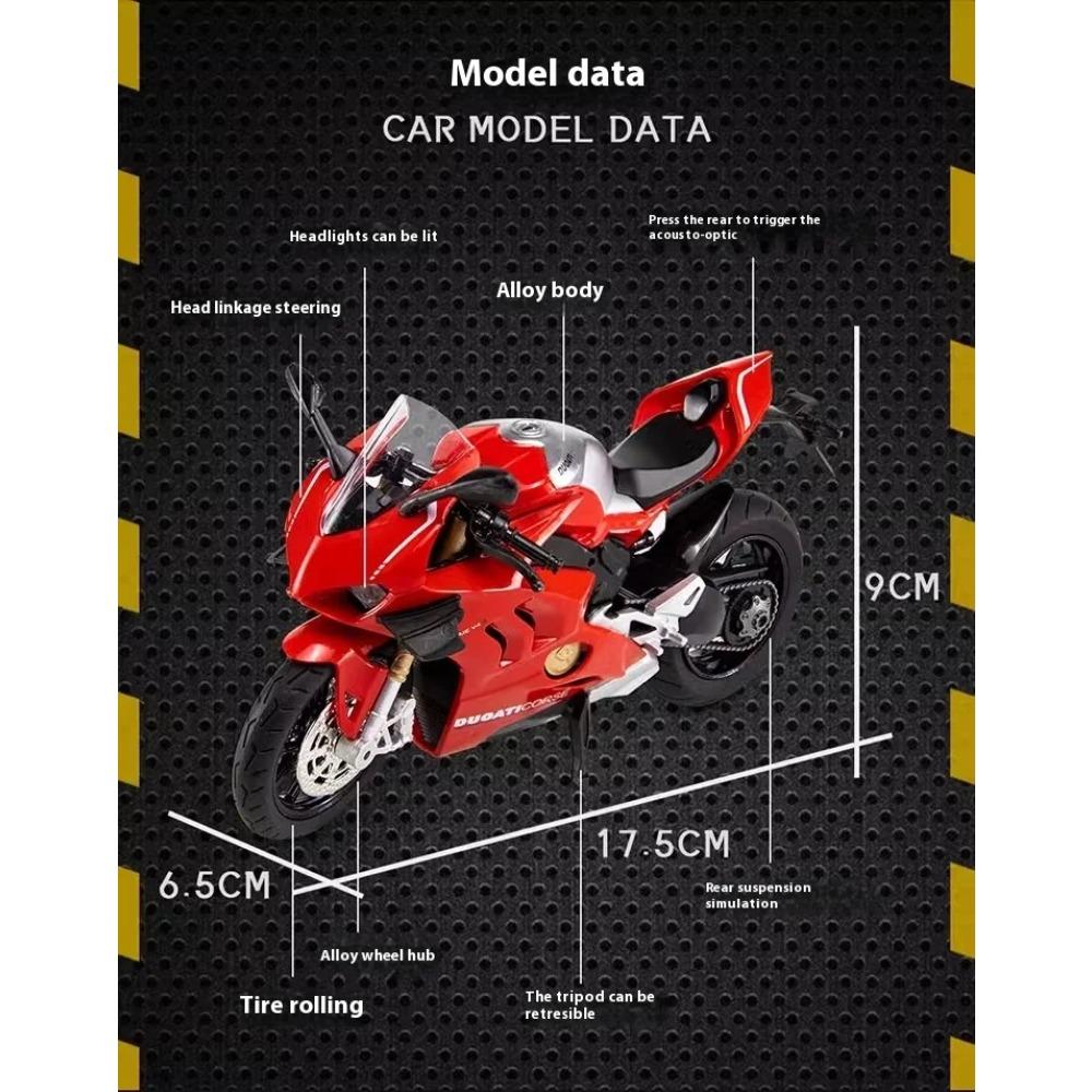Модель мотоцикла Ducati Panigale V4S 1/12, литой из сплава, украшения для компьютерного стола, модный дисплей, подарок для друга, детские игрушки